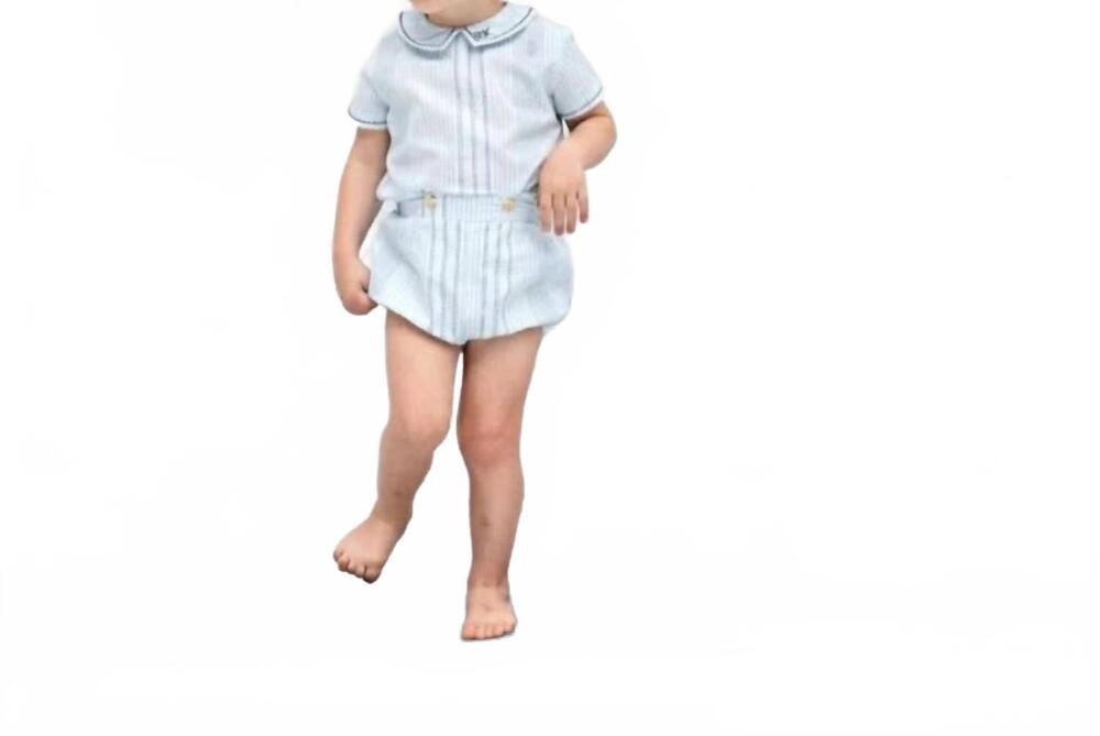 NEW RETROKID boys alfie cotton button up set in blue printed